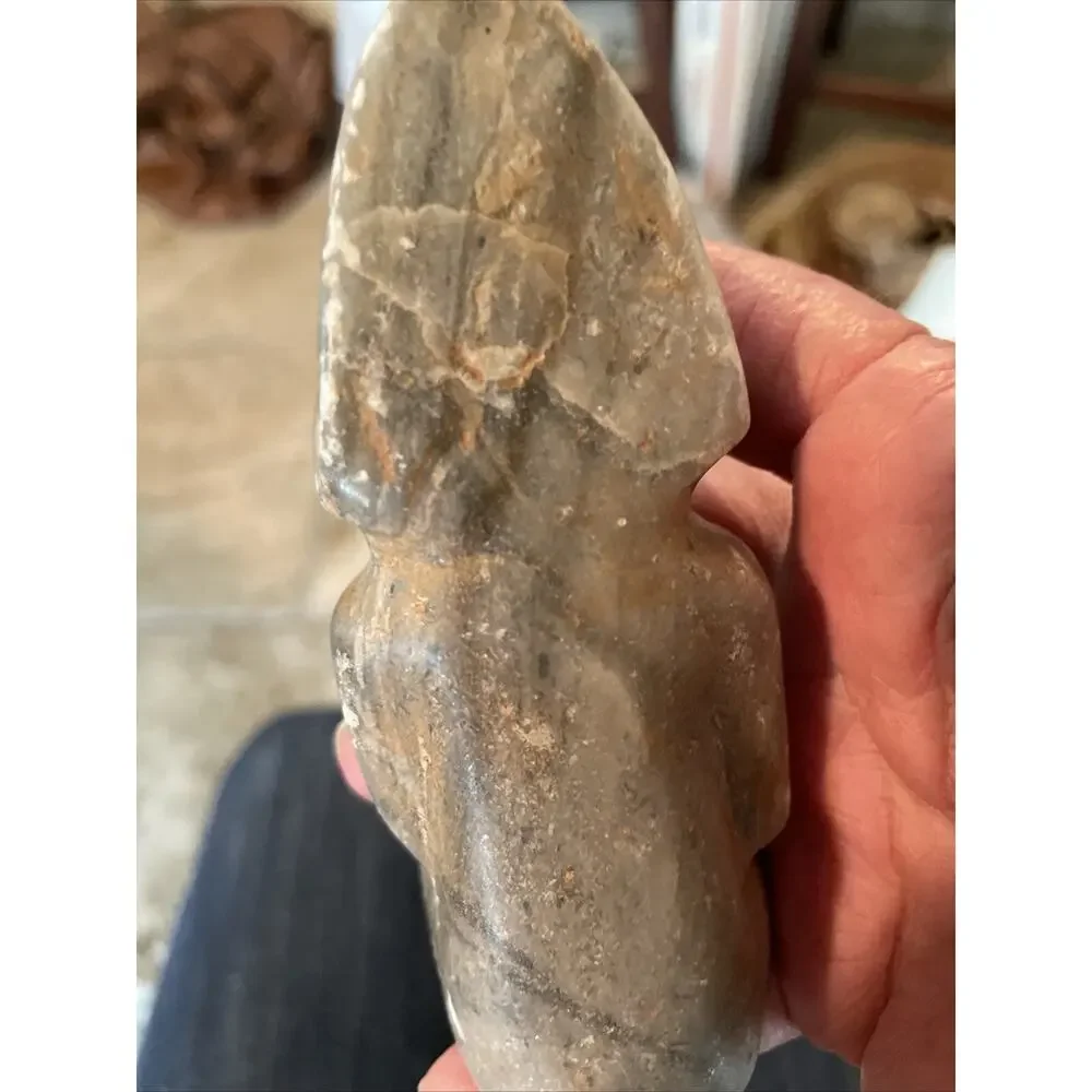 Pre- Colombian Stone Carved Aztec Mayan Warrior, Sculpture